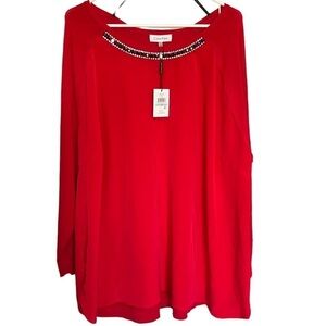 Calvin Klein Woman's Red Top, Size 1X, NWT